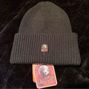 Men's Charcoal Black Ribbed Beanie Parajumpers NWT